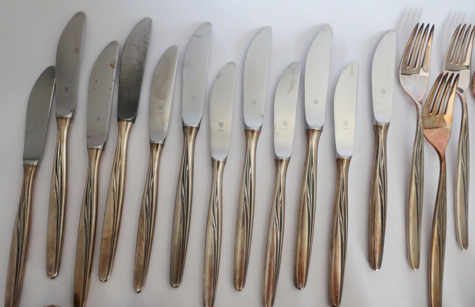 53 Tlg. WMF 90 HEIDELBERG Besteck Set 2,72 Kg Salat Fleich Torte Zucker Messer - Antikhandel-Stuttgart