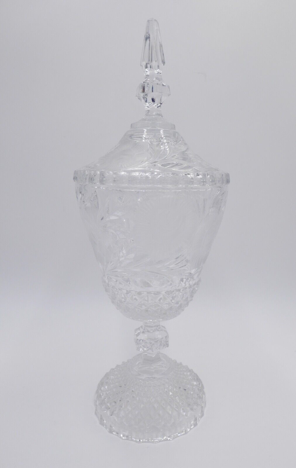 alt vintage Krug Karaffe Kanne Pokal Bleikristall geätztes Glas - Antikhandel-Stuttgart