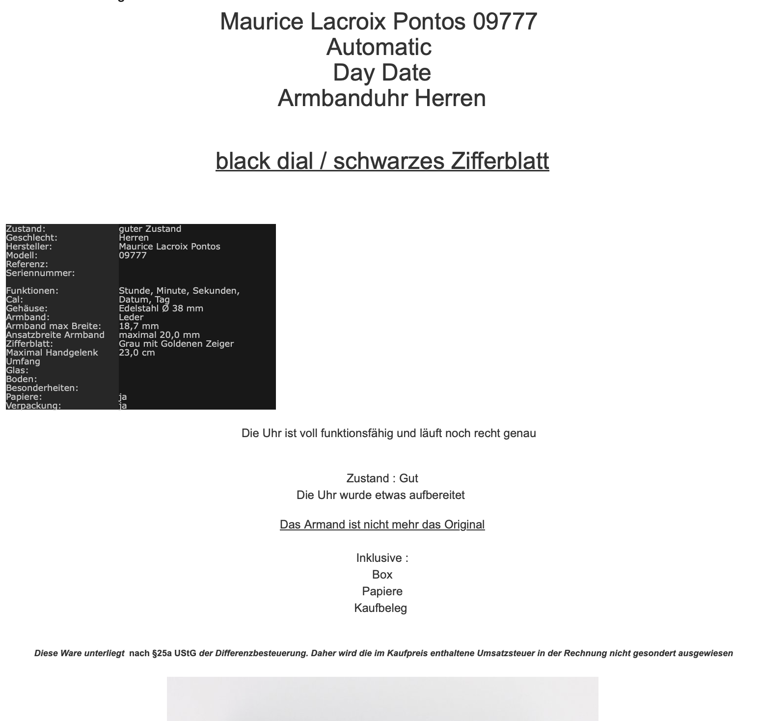 Maurice Lacroix Pontos 09777 Automatic Herren Uhr Day Date Edelstahl Eta 2836-2 - Antikhandel-Stuttgart