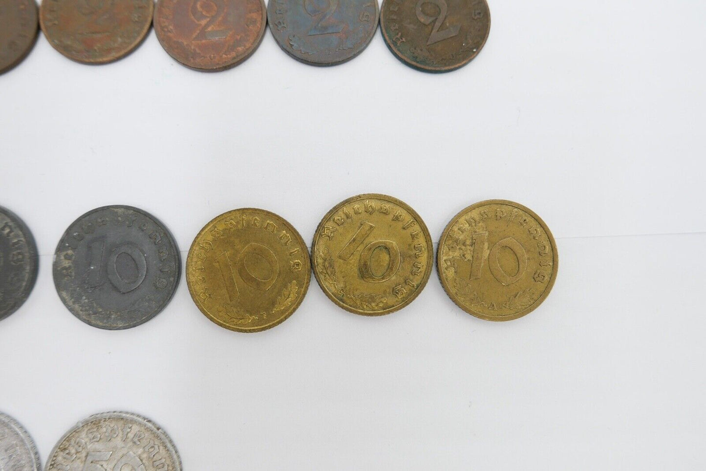 Reichsmark Drittes Reich J.354 1 Mark 2, 10, 5, 50, 1 Pfennig J.362 J.370 - Antikhandel-Stuttgart