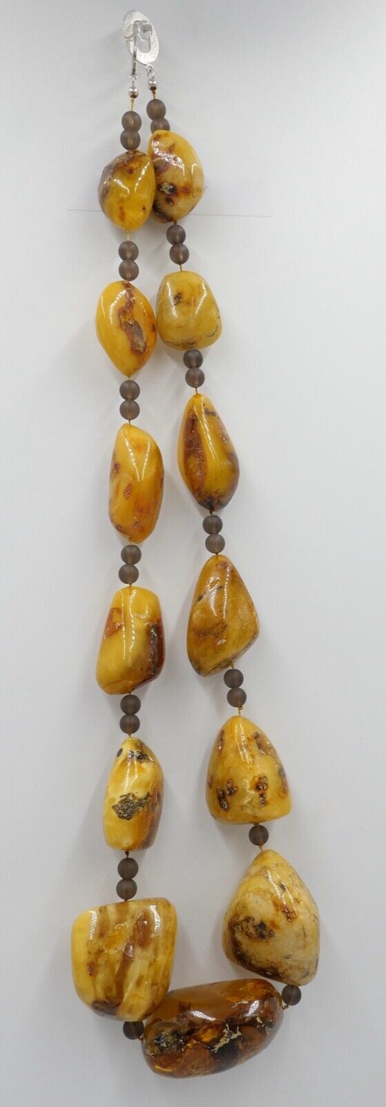 vintage XXL Bernstein Kette Halskette Collier 296,6 gr silber 925 - Antikhandel-Stuttgart