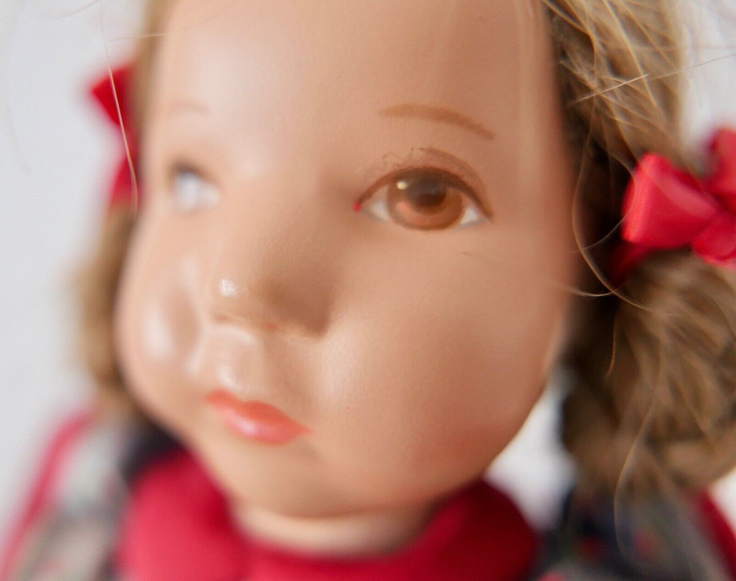 Alte Käthe Kruse Puppe verm. BETTINA Kaethe 26 cm Däumlinchen Braune Augen Zopf - Antikhandel-Stuttgart