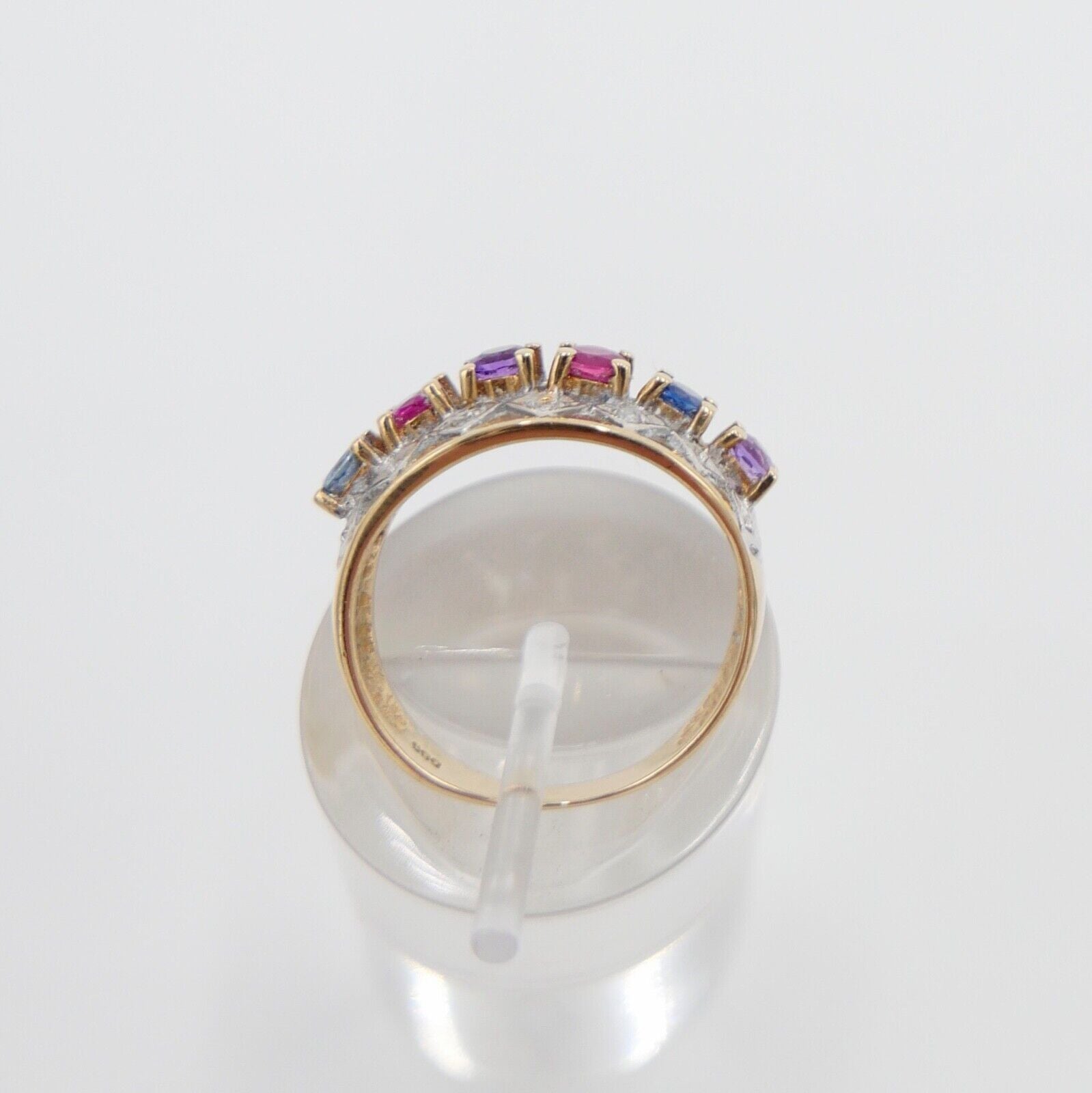 Eleganter Gelbgold Diamant Ring mit Bunten Edelsteinen 585 14K Gr. 55 - Antikhandel-Stuttgart