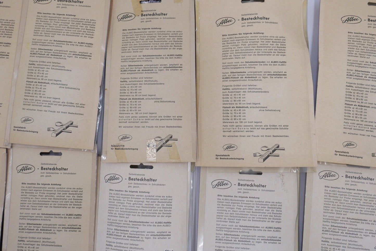 Posten Konvolut Besteckhalter und Filz NEU in OVP Ladenauflösung ALBEC 1980er - Antikhandel-Stuttgart