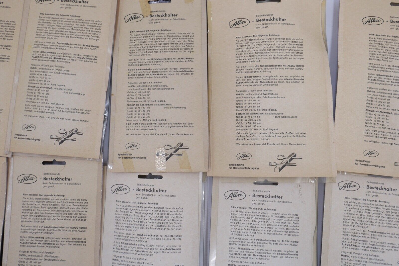 Posten Konvolut Besteckhalter und Filz NEU in OVP Ladenauflösung ALBEC 1980er - Antikhandel-Stuttgart