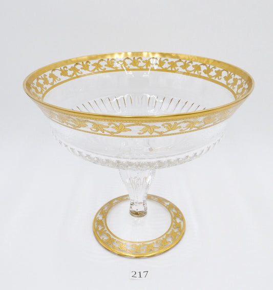 Saint Louis France CALLOT Aufsatzschale Fußschale Schale Goldrand Bodenmarke - Antikhandel-Stuttgart