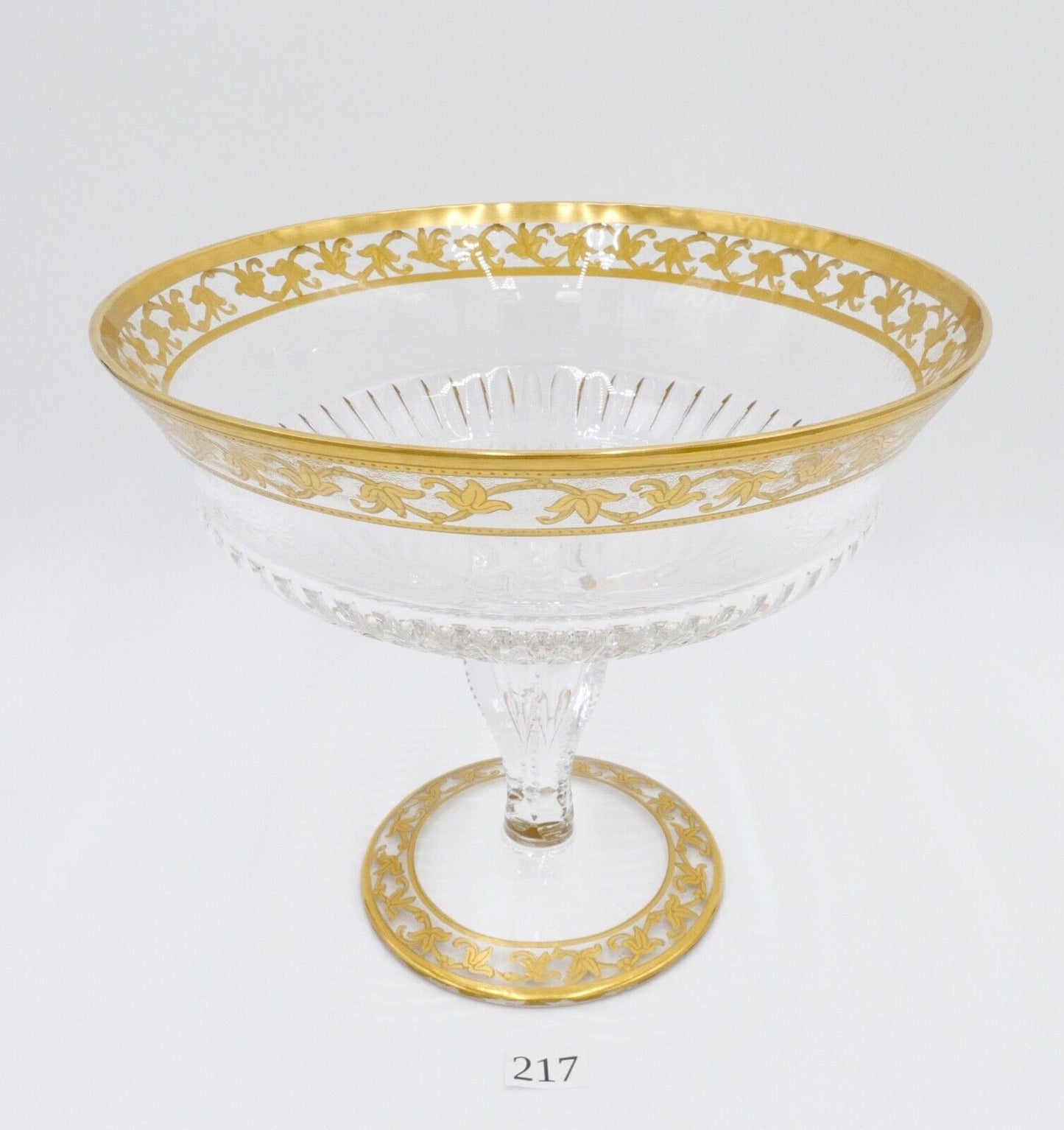 Saint Louis France CALLOT Aufsatzschale Fußschale Schale Goldrand Bodenmarke - Antikhandel-Stuttgart