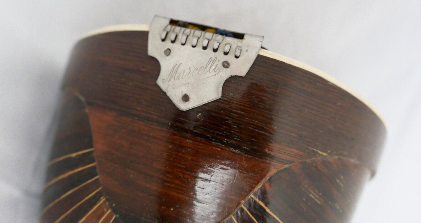 Rundbauch Zupfinstrument alte MARCELLI Mandoline 60 cm - Antikhandel-Stuttgart