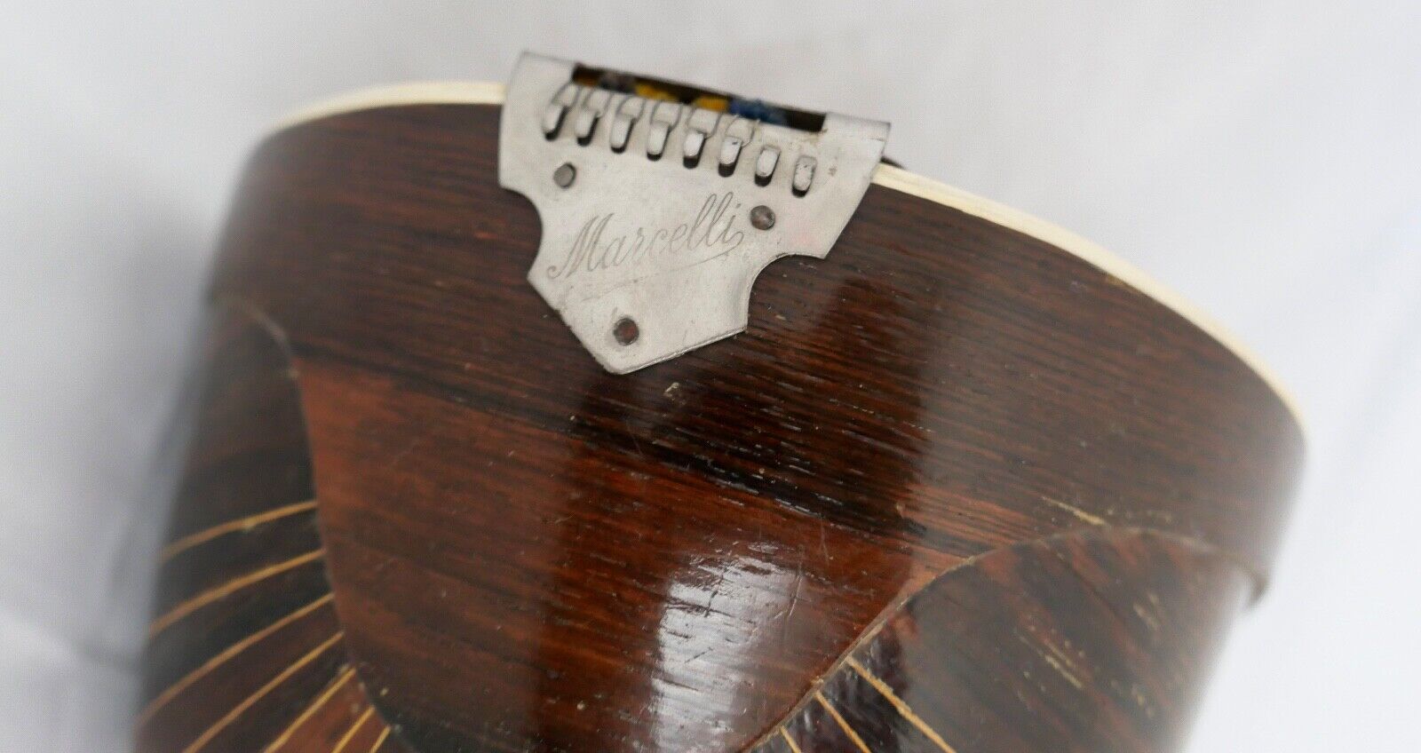 Rundbauch Zupfinstrument alte MARCELLI Mandoline 60 cm - Antikhandel-Stuttgart