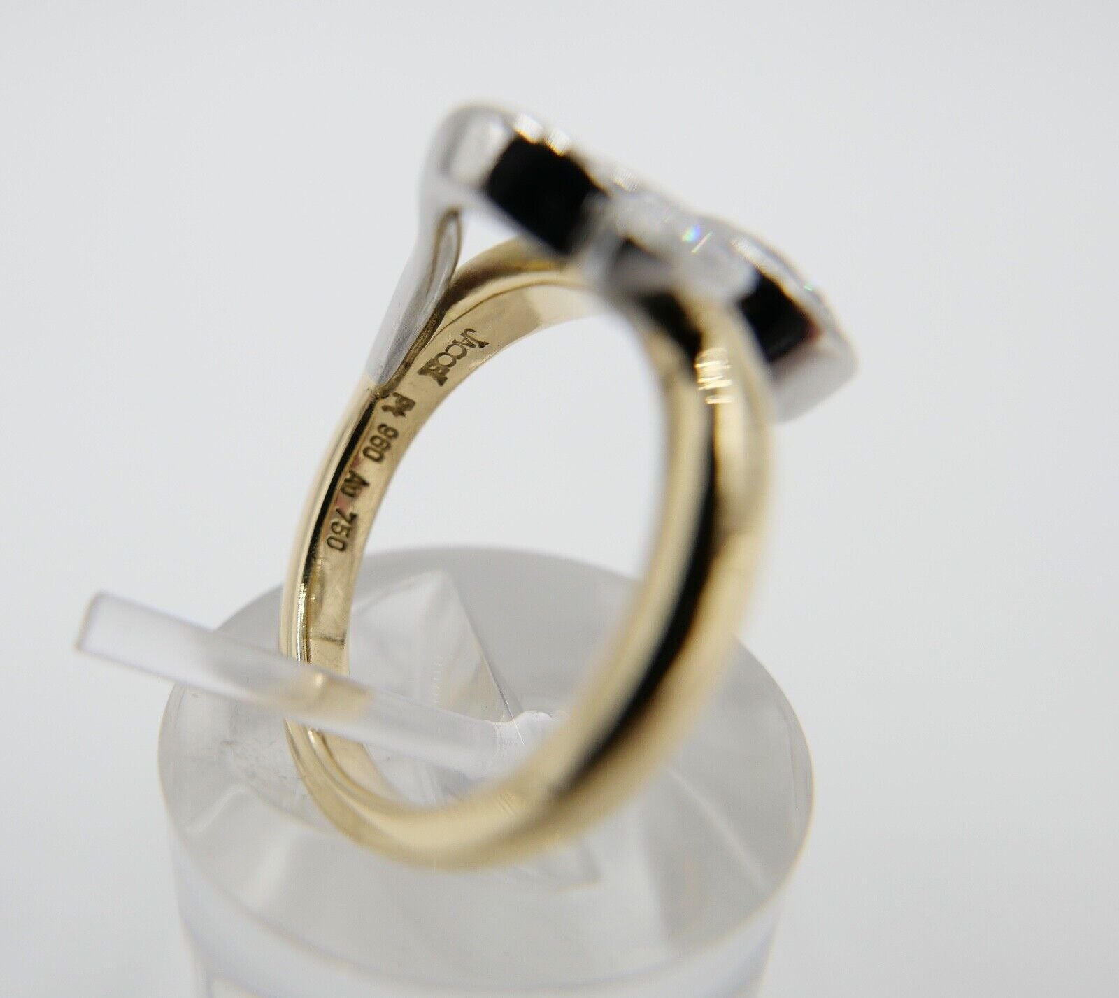 JACOBI Floraler Bicolor 750 18K Gold & 950 Platin Ring Brillant 1,06 Ct Gr.54-55 - Antikhandel-Stuttgart