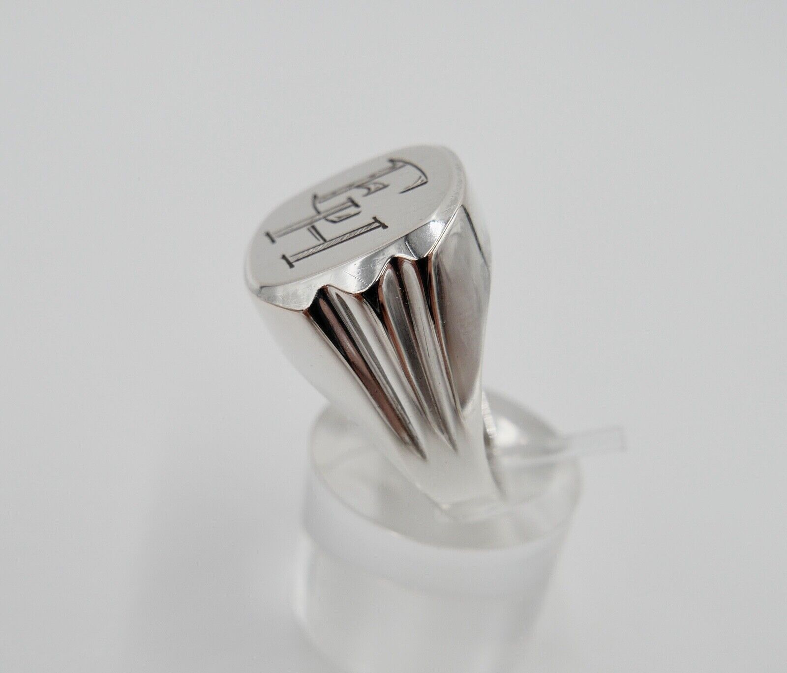 ART DECO Siegelring Monogramm EH Herrenring 835 Ring Silber Gr. 67 GGS - Antikhandel-Stuttgart