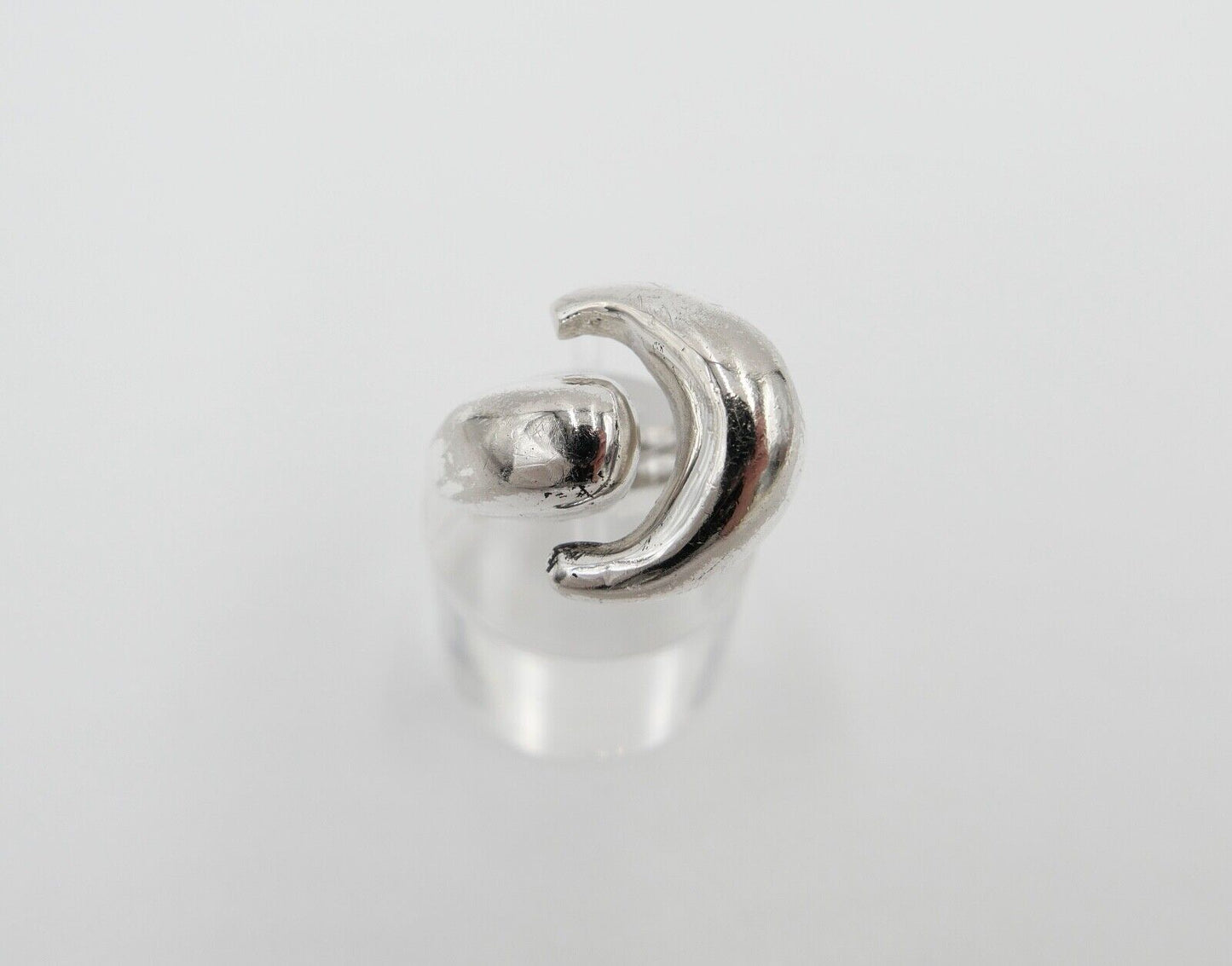 Massiver vintage 70er Jahre DESIGNER " fs " Damenring Silber 800 Gr. 52 - Antikhandel-Stuttgart