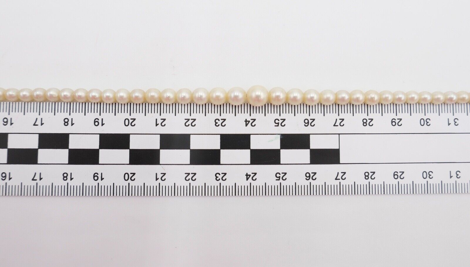 40er Jahre Perlenkette Collier Zuchtperle 47 cm Gold 585 / 14K Perlen Ø 7,1 mm - Antikhandel-Stuttgart