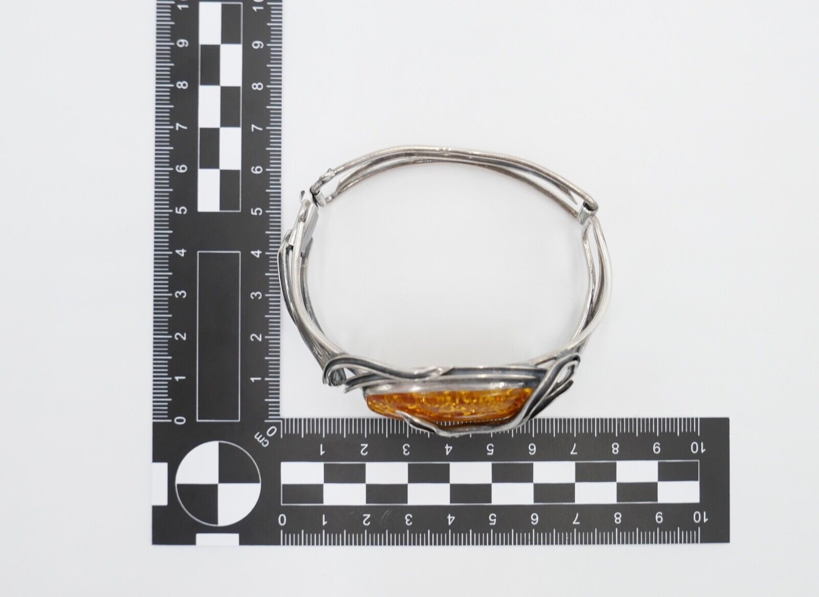 vintage Silber 925 Bernstein Armband Armreif Armspange Sterlingsilber - Antikhandel-Stuttgart