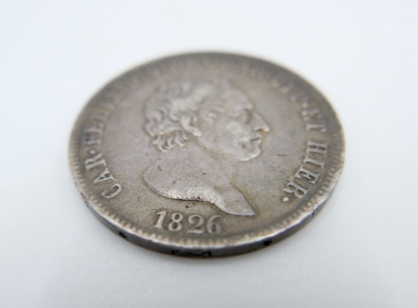 5 Lire 1826 Regno di Sardegna Re " Carlo Felice " Torino " Guter Zustand Silber - Antikhandel-Stuttgart