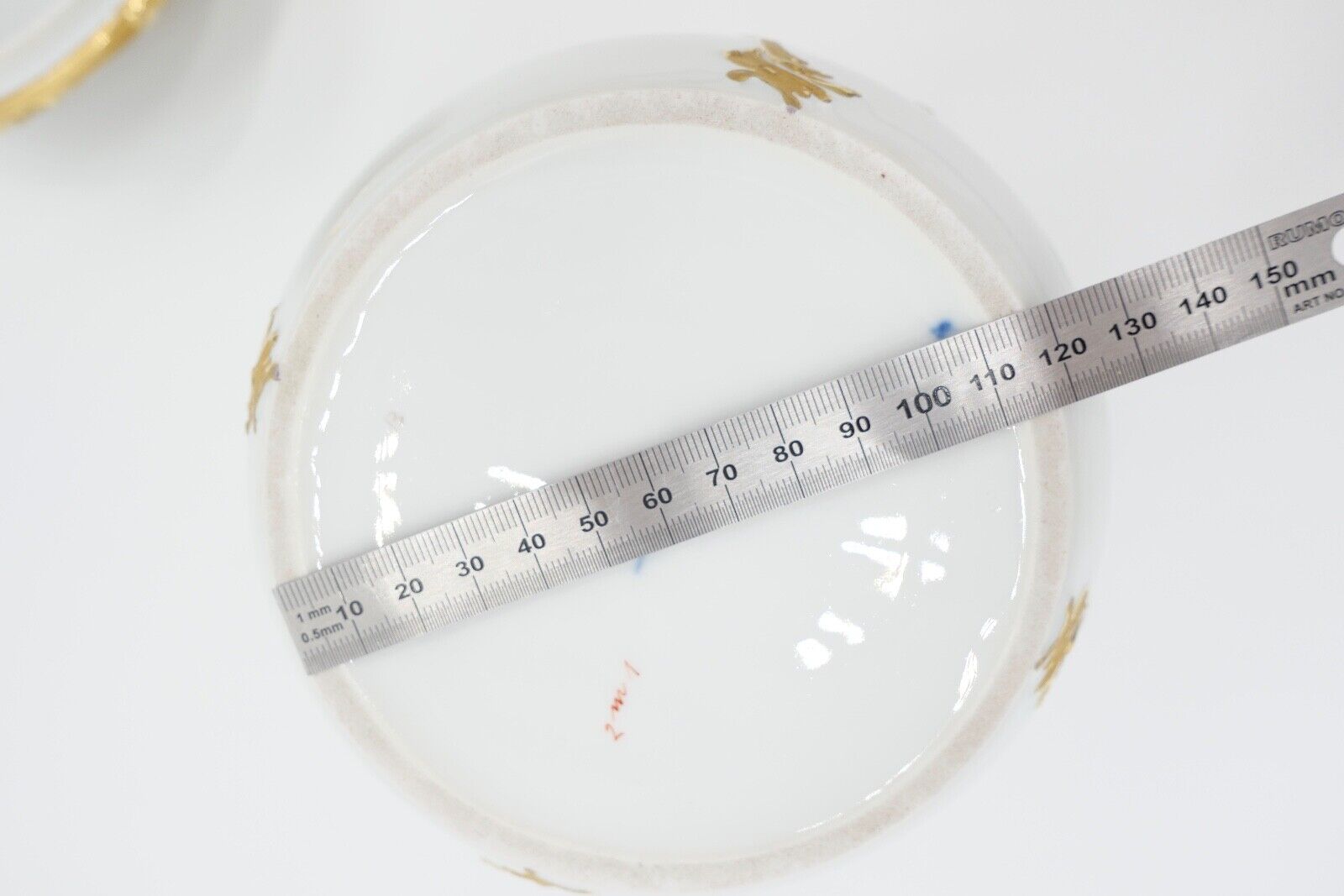 Meissen 1. Wahl Prunk Bonboniere Keksdose Deckeldose Goldrand Streublümchen Gold - Antikhandel-Stuttgart