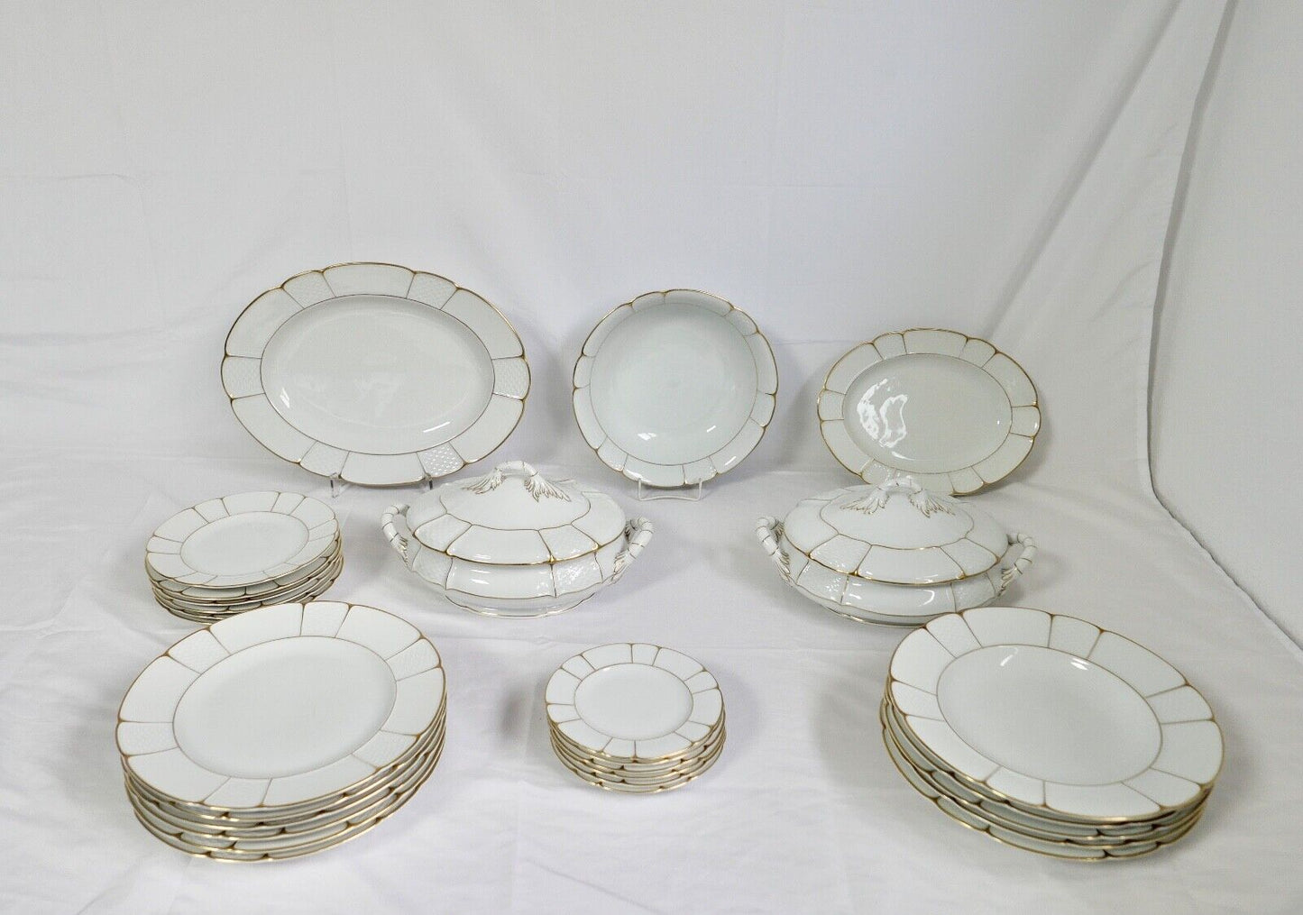 28 tlg. Rosenthal Speiseservice Ph.Rosenthal Goldrand Korbrand Barock 1930er - Antikhandel-Stuttgart