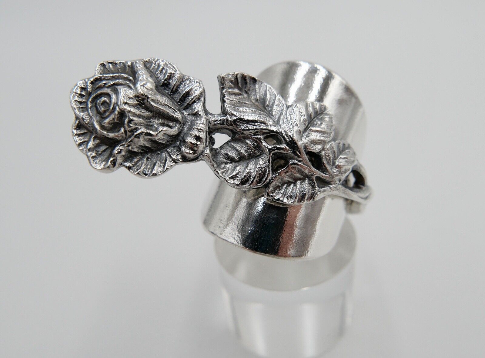 SELTENER Christoph Widmann Damenring versilbert CW 100 Gr. 61 Hildesheimer Rose - Antikhandel-Stuttgart