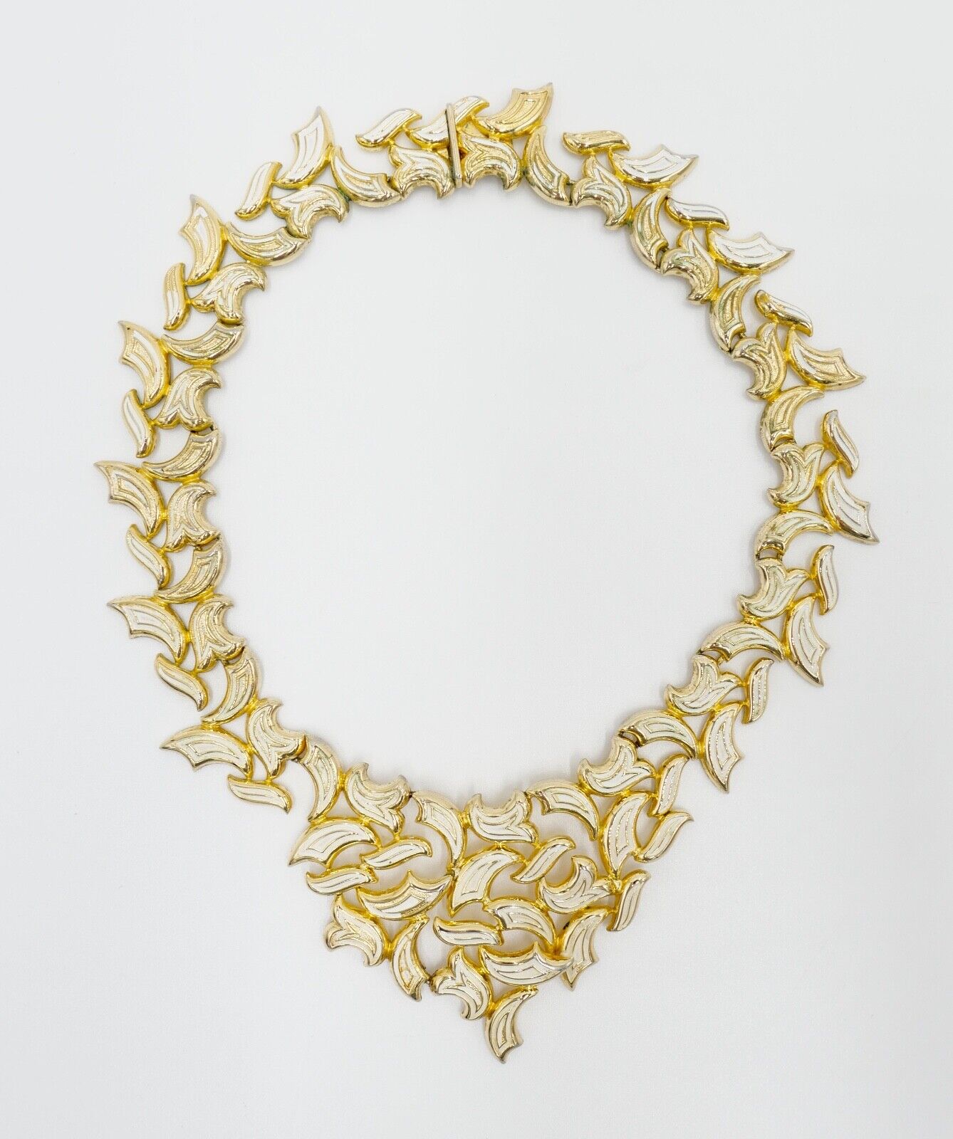 70er Jahre GROSSE Germany Collier vergoldet mit Emaille - Antikhandel-Stuttgart