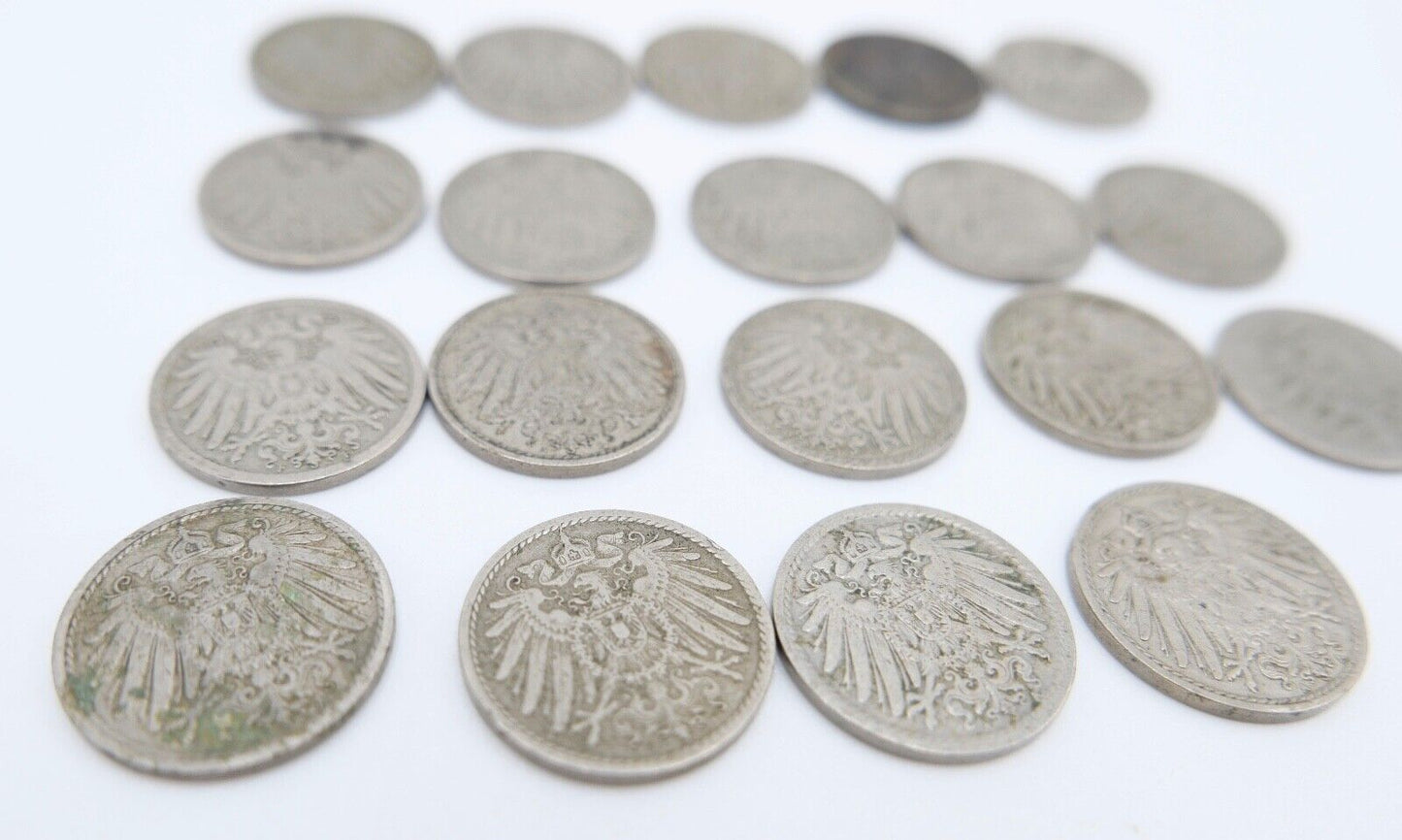 19x 5 Pfennig Kaiserreich 1894-1912 Jäger J. 12 s - vz schön - vorzüglich - Antikhandel-Stuttgart