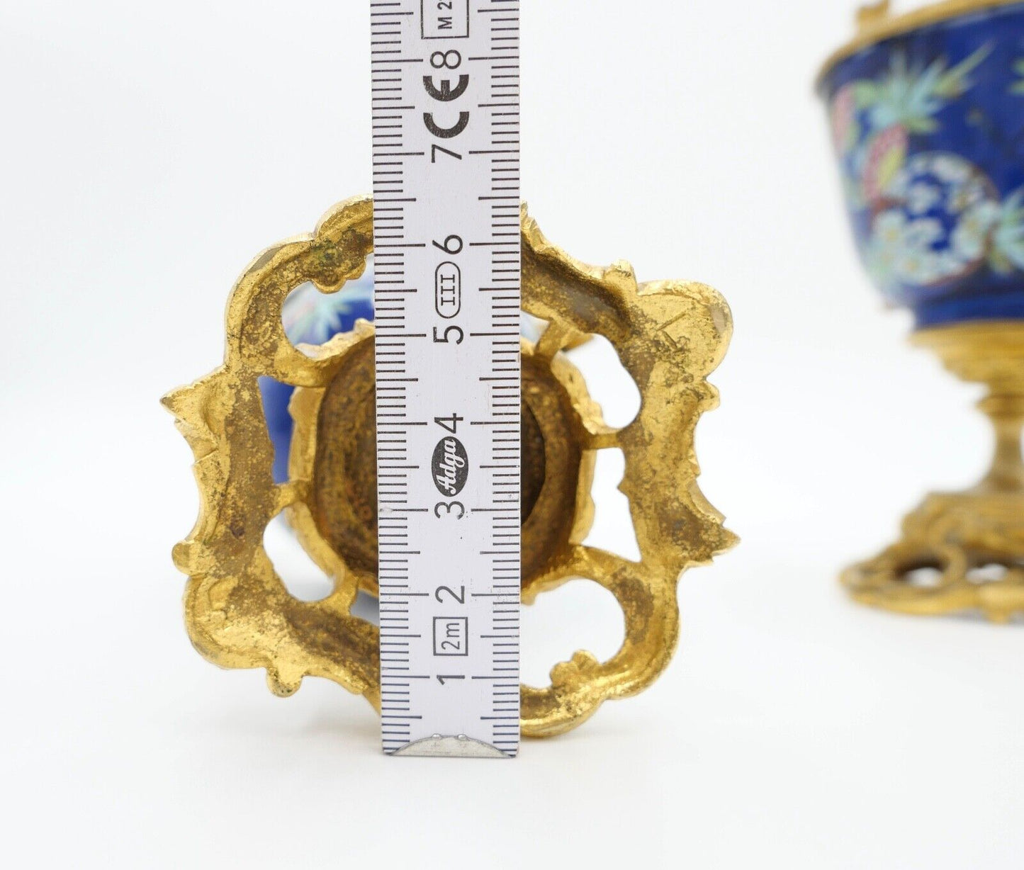 antik Mitte 19. Jhd 2x Kelch Becher Pokal feuervergoldet handbemalt Krakelee - Antikhandel-Stuttgart