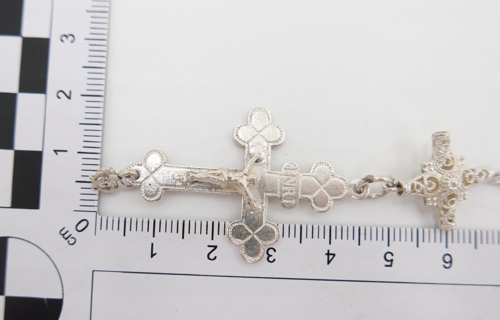 Antiker Filigraner Rosenkranz / Gebetskette Kreuz Silber um 1870 - Antikhandel-Stuttgart