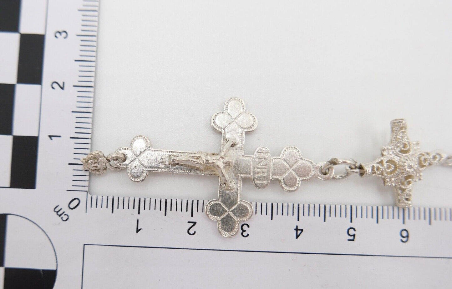 Antiker Filigraner Rosenkranz / Gebetskette Kreuz Silber um 1870 - Antikhandel-Stuttgart