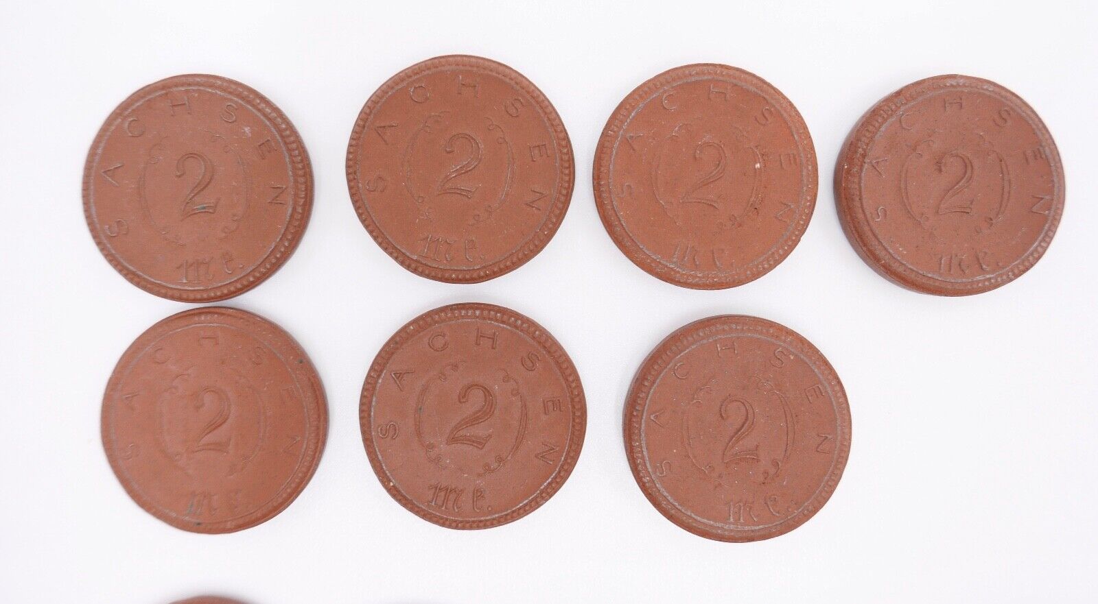 Posten Meissen Böttger Porzellan Münze Taler 1921 Notgeld Mark & Pfennig - Antikhandel-Stuttgart