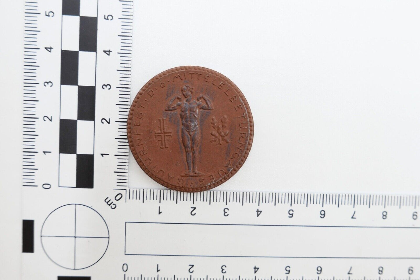 Meissen Porzellan Abzeichen Medaille 1924 Gauturnfest D 6 Mittellelbeturngaues - Antikhandel-Stuttgart