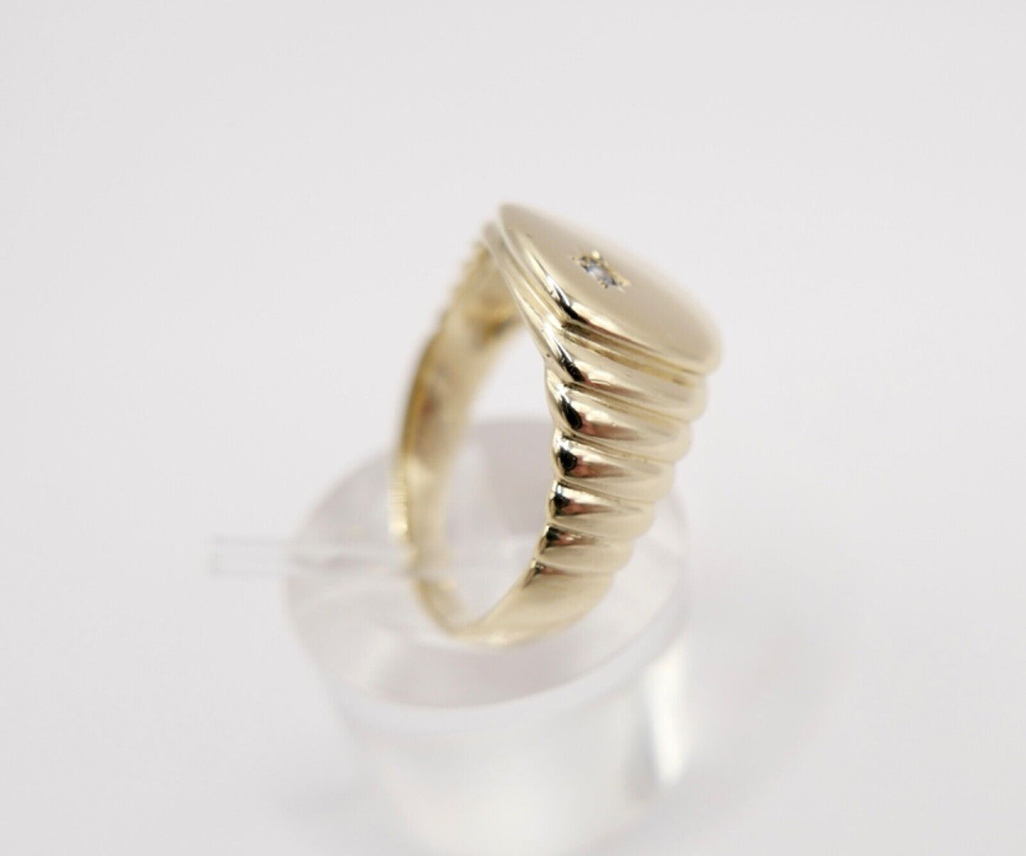 FAVORI Herren Siegel Ring Gelbgold 585 / 14K Gr. 62 mit Diamant / Brillant 80er - Antikhandel-Stuttgart