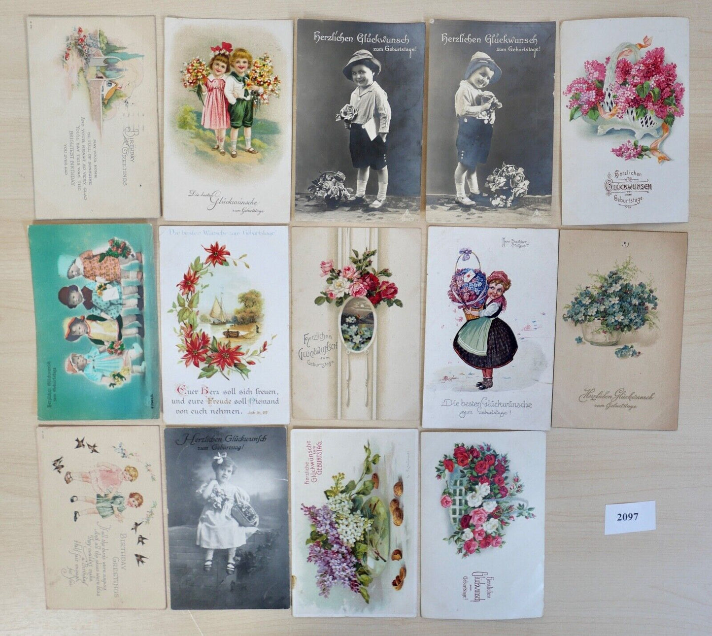 antike Ansichtskarten Postkarten Briefmarken GEBURTSTAG BIRTHDAY dt. Reich USA - Antikhandel-Stuttgart