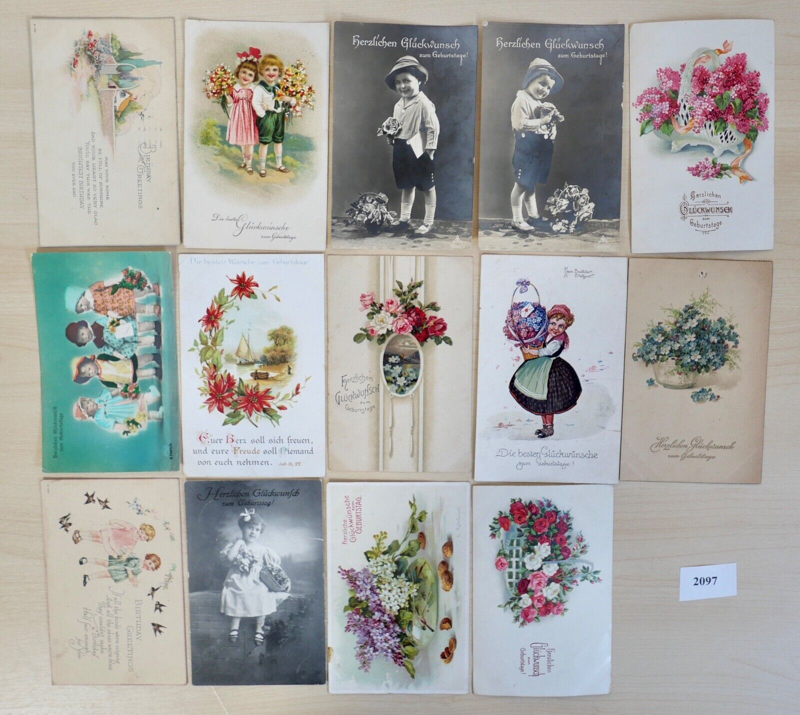 antike Ansichtskarten Postkarten Briefmarken GEBURTSTAG BIRTHDAY dt. Reich USA - Antikhandel-Stuttgart