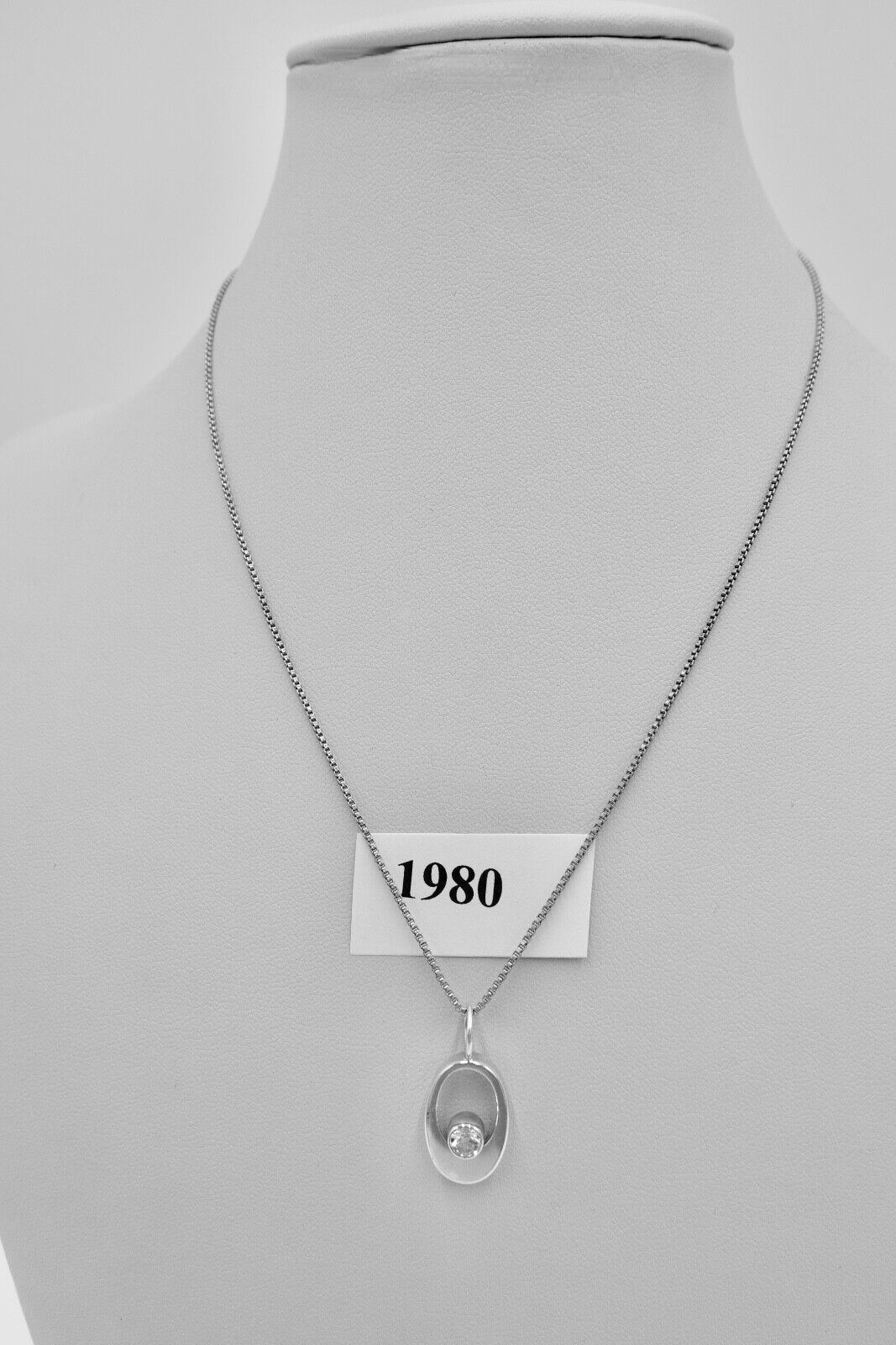 70er KARL LAINE FINNLAND 925 Silber Anhänger mit Bergkristall - Antikhandel-Stuttgart