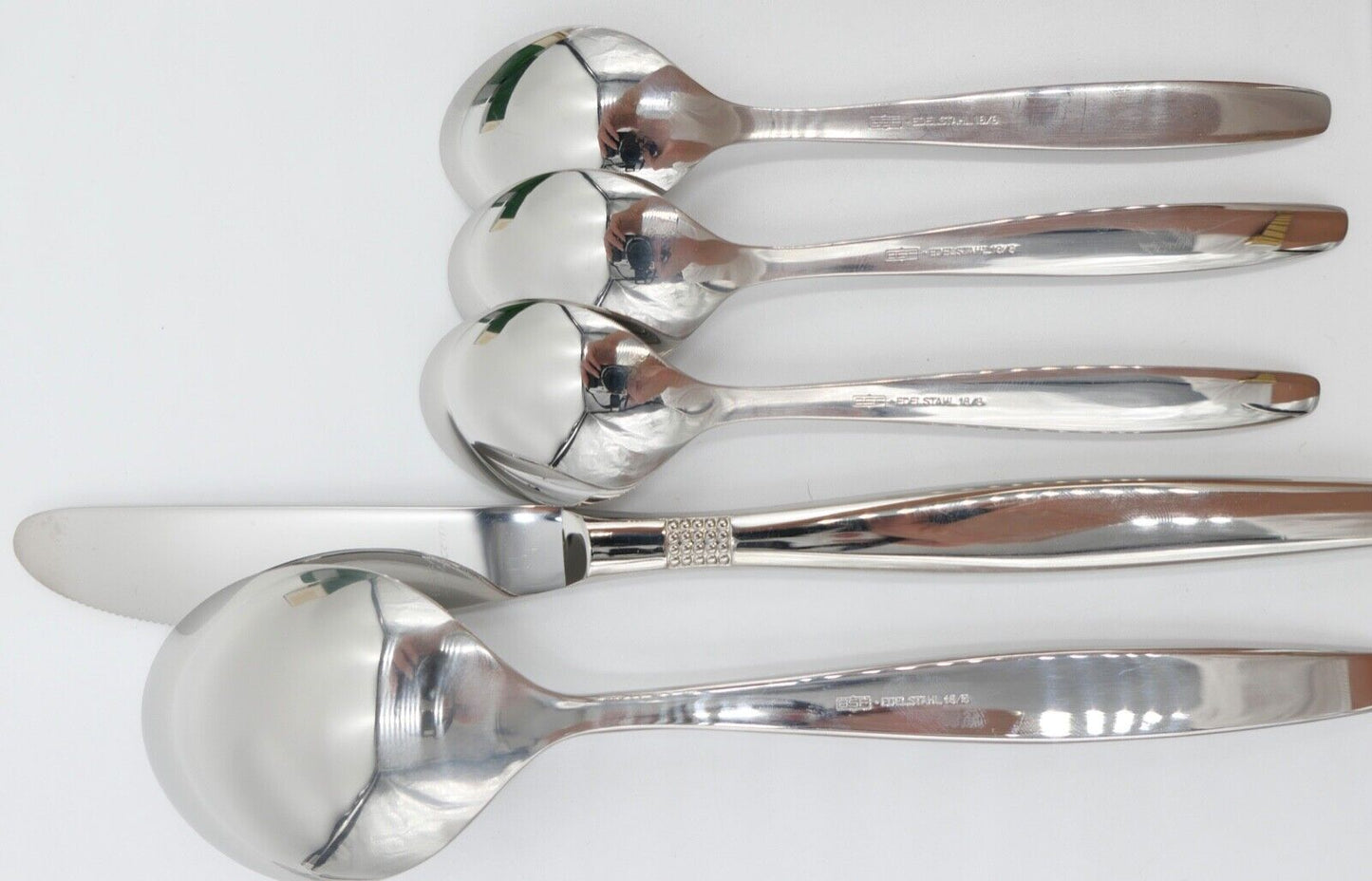 - NEU - OVP - 17 Teile BSF 111 DÄNISCH PERL 90er Silber versilbert Besteck - Antikhandel-Stuttgart