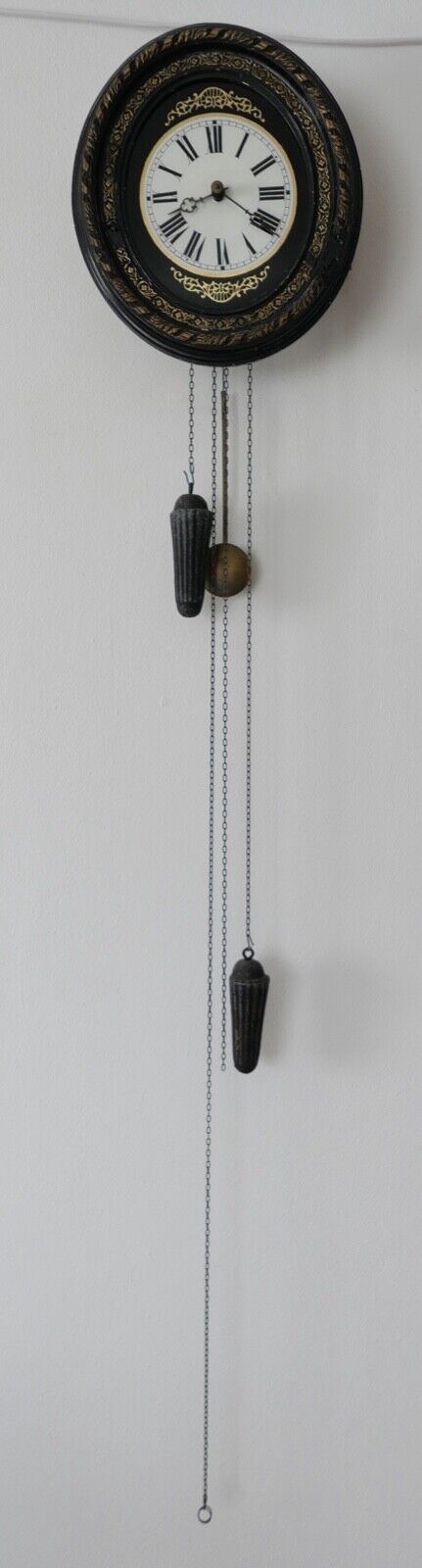 BIEDERMEIER antike Wanduhr Schottenuhr mit Hinterglas 1840 - Antikhandel-Stuttgart