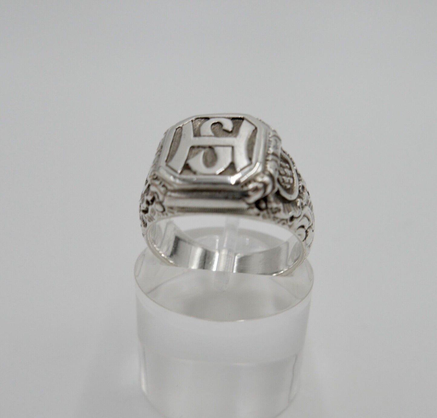 Massiver Jugendstil Siegelring Monogramm HS Herrenring Ring 800 Silber Gr. 56 - Antikhandel-Stuttgart