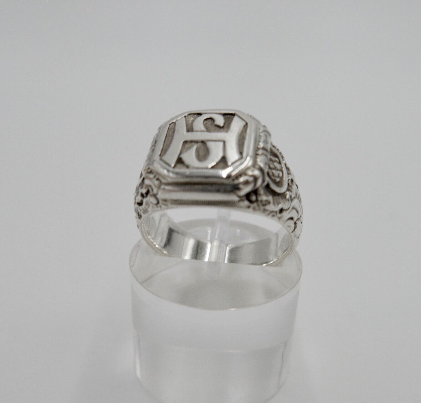Massiver Jugendstil Siegelring Monogramm HS Herrenring Ring 800 Silber Gr. 56 - Antikhandel-Stuttgart