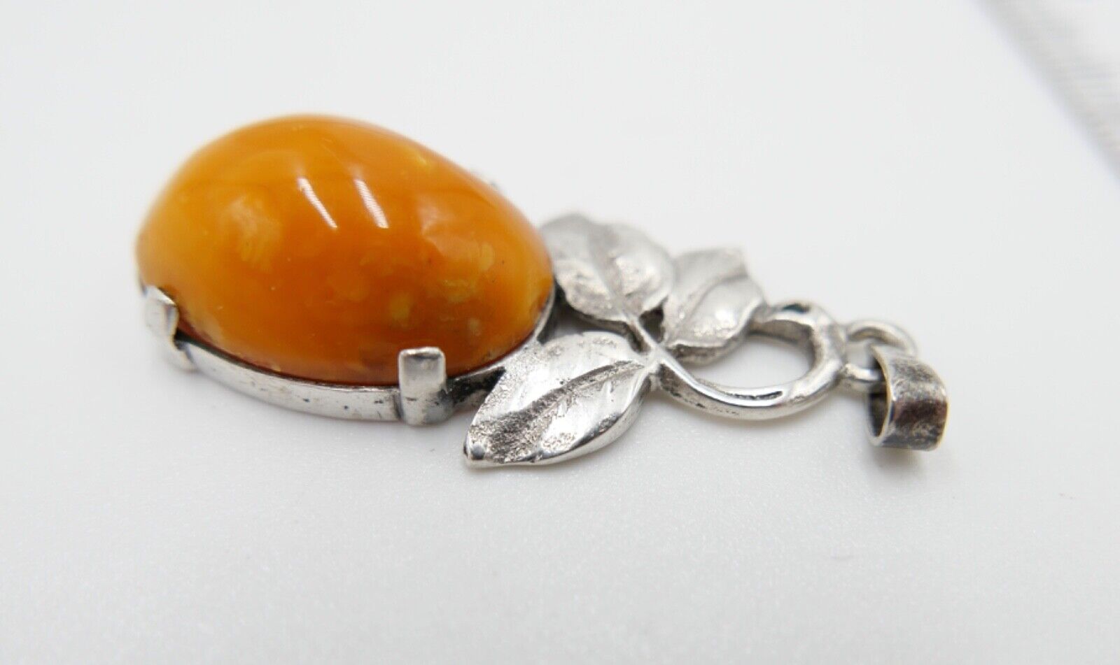 Floraler 830 Silber Bernstein butterscotch Anhänger - Antikhandel-Stuttgart