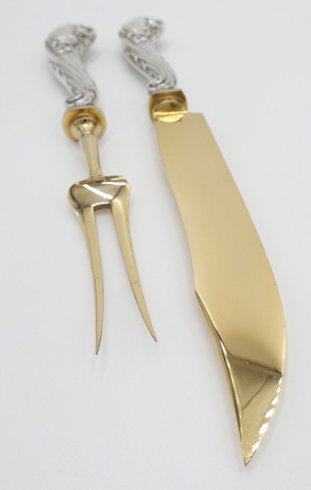 2 Tlg. antik Besteck Jugendstil um 1900 Silber 800 vergoldet original Etui - Antikhandel-Stuttgart