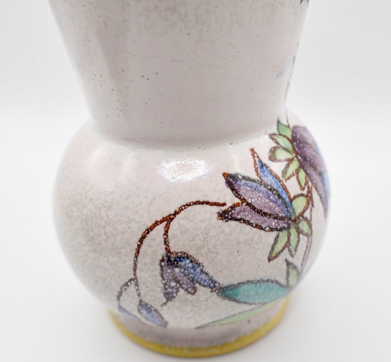 kleine 1950er Rosenthal KERAMIK Vase 15,8 cm handgemalt Steingut Blumen