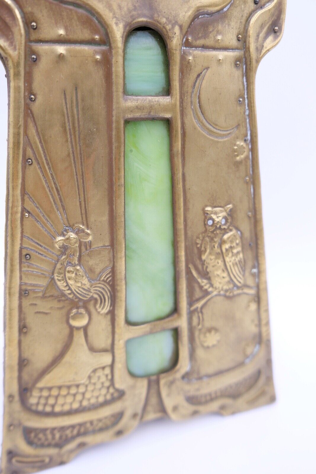 seltene Kaminuhr Hahn & Eule vmtl. Frankreich oder England Uhrwerk MPK / PMK - Antikhandel-Stuttgart