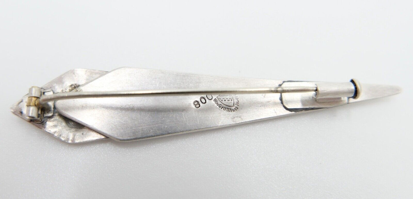 W.V. GROMHUSS Auerbach / Sachsen Brosche Silber 800 - Antikhandel-Stuttgart