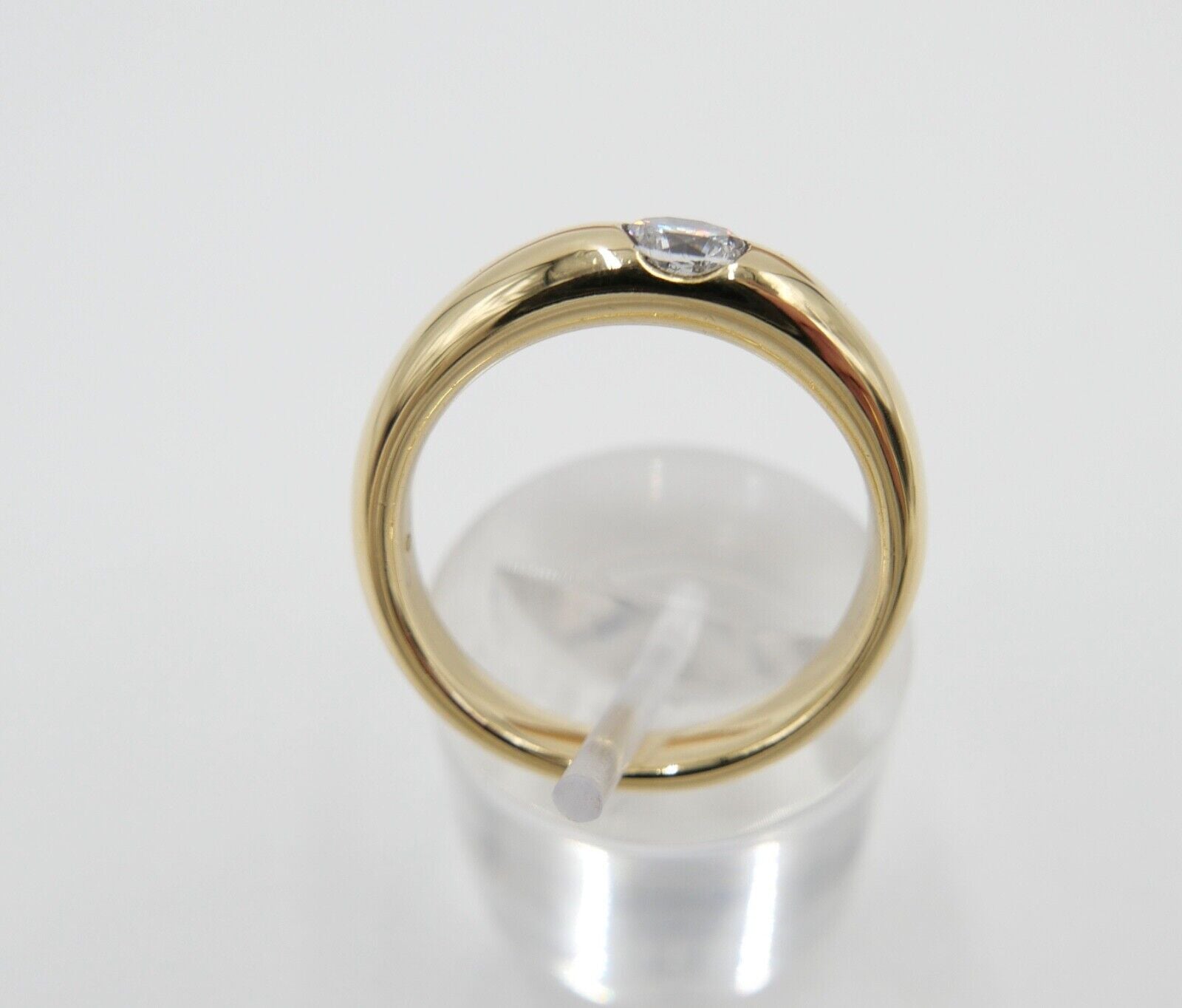 Massiver Solitär Gelbgold Damen Brillant Ring 0,46 Ct 750 18K Gr.59 SI - E - Antikhandel-Stuttgart