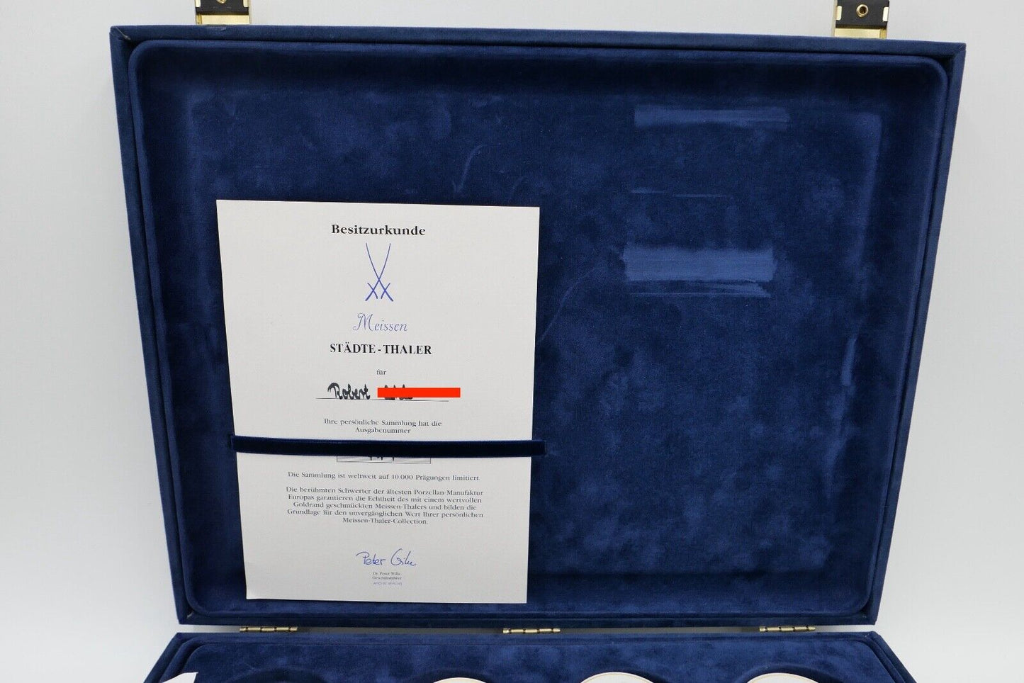 MEISSEN Sammelbox Städte Thaler & berühmte Persönlichkeiten Sammlung Medaillen - Antikhandel-Stuttgart