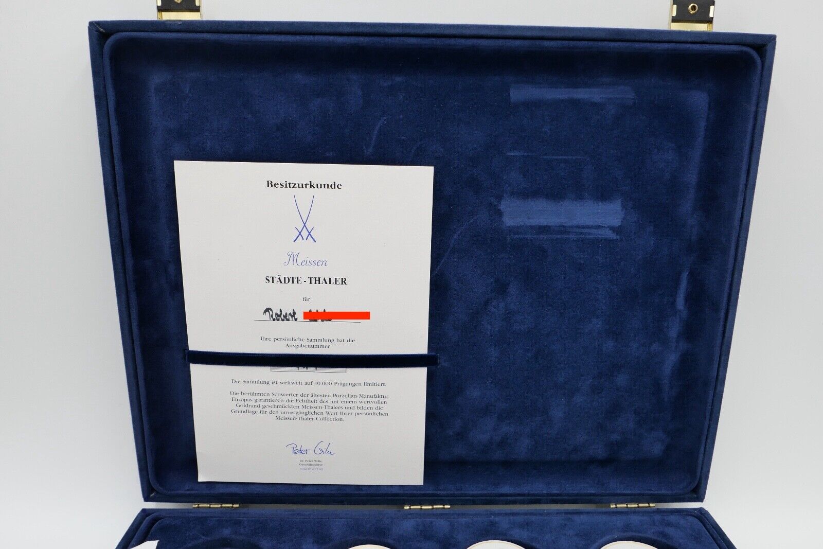 MEISSEN Sammelbox Städte Thaler & berühmte Persönlichkeiten Sammlung Medaillen - Antikhandel-Stuttgart