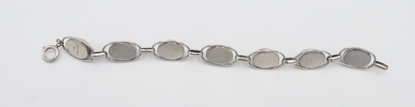 Altes 835 Silber Bernstein Gliederarmband HANDARBEIT Armband - Antikhandel-Stuttgart