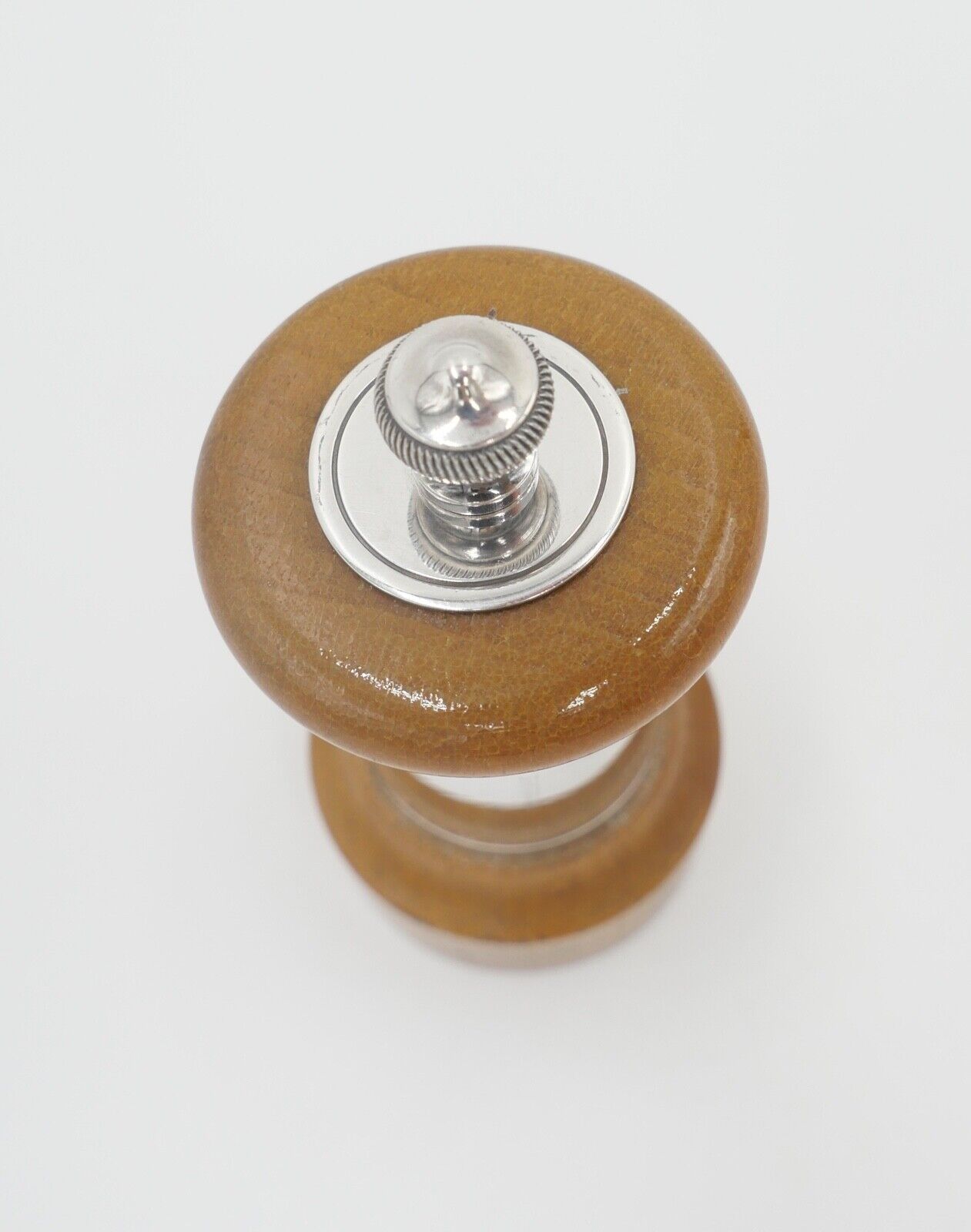 60er Jahre Christofle Pfeffermühle Frankreich versilbert Holz - Antikhandel-Stuttgart