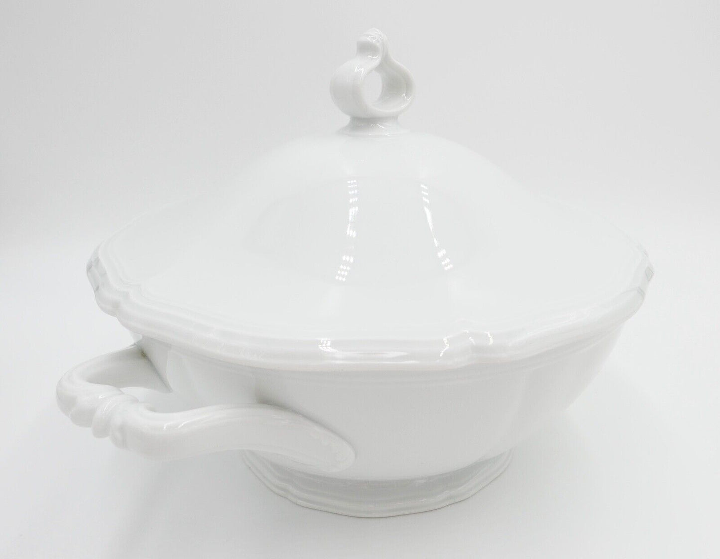 Porzellan Suppenterrine Rosenthal Chippendale Weiß - Antikhandel-Stuttgart