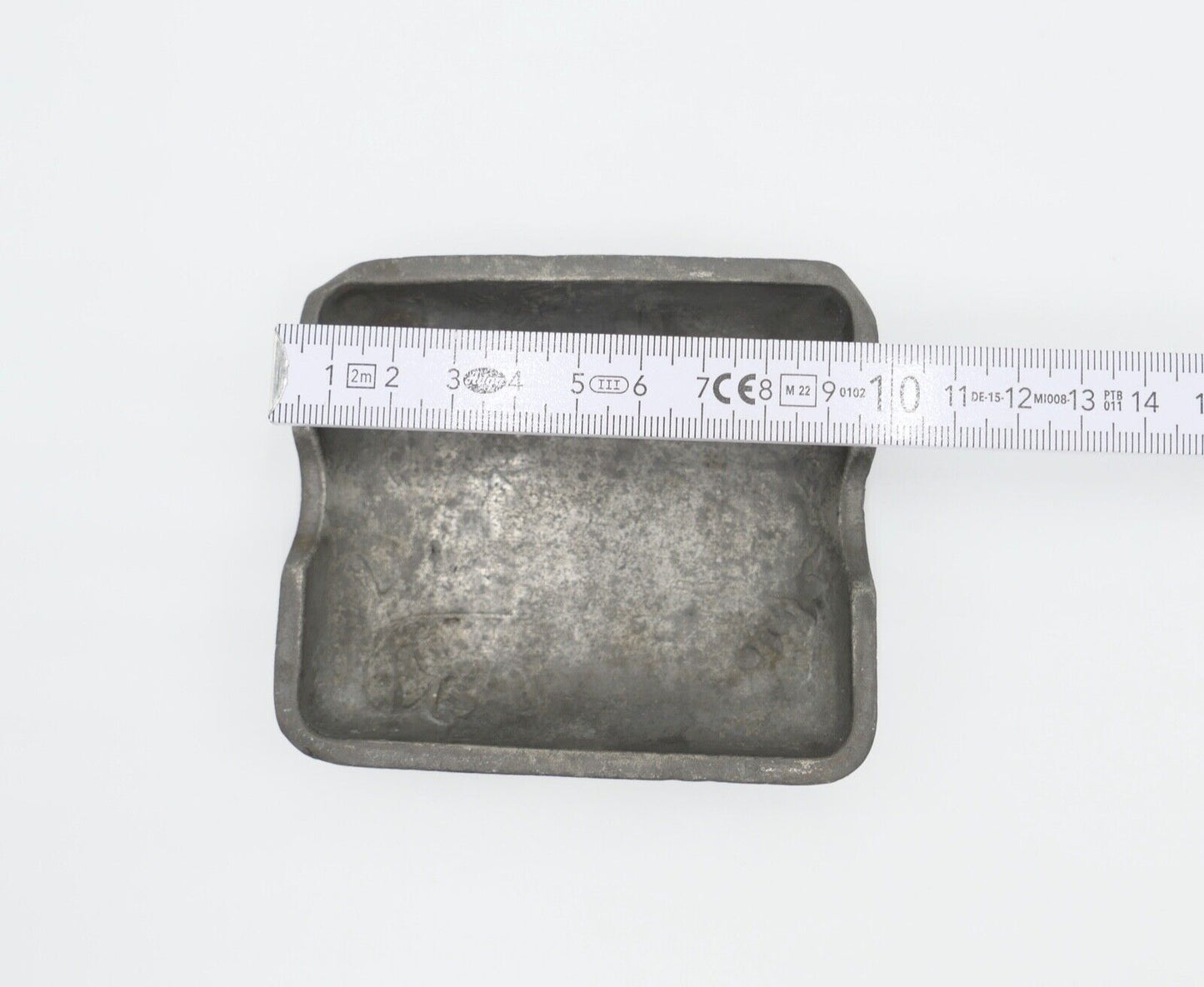 KAYSERZINN 4190 Zinn Aschenbecher / Schmuckschale 10x9cm Relief Fuchsien Blätter - Antikhandel-Stuttgart