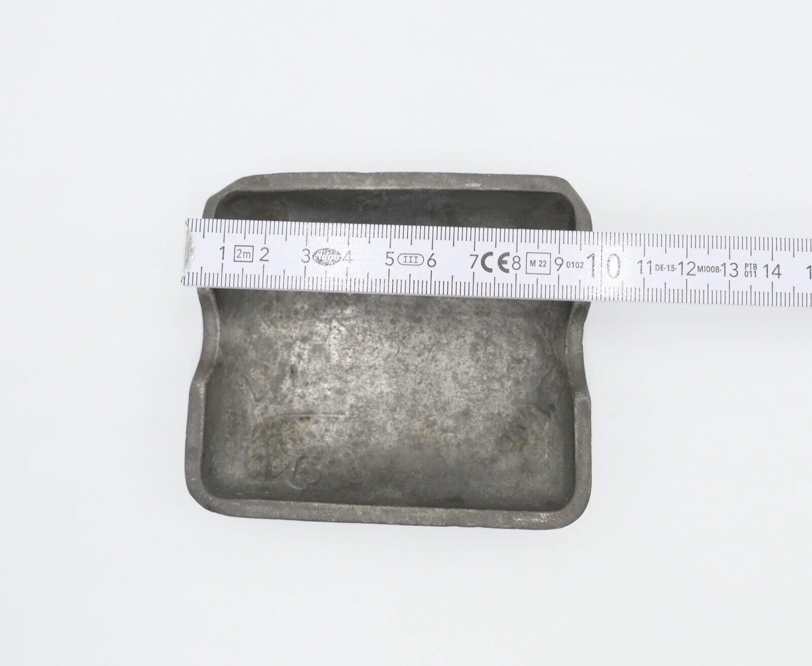 KAYSERZINN 4190 Zinn Aschenbecher / Schmuckschale 10x9cm Relief Fuchsien Blätter - Antikhandel-Stuttgart